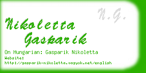 nikoletta gasparik business card